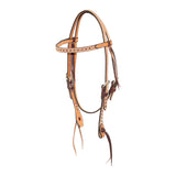 Wildfire Saddlery 5/8" Roughout Saddle Leather Buckstitched Browband Headstall