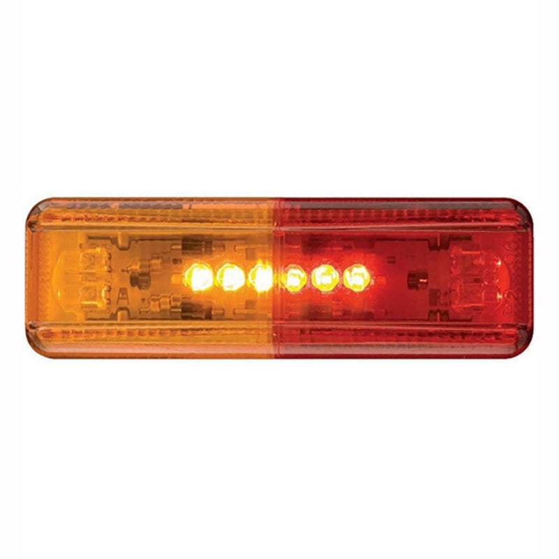 Optronics Red/Amber LED Thin Line Fender Mount MRK/CLR Light