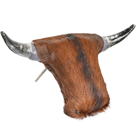 Rank Racks Mini Cowhide Covered Roping Dummy with Authentic Horns