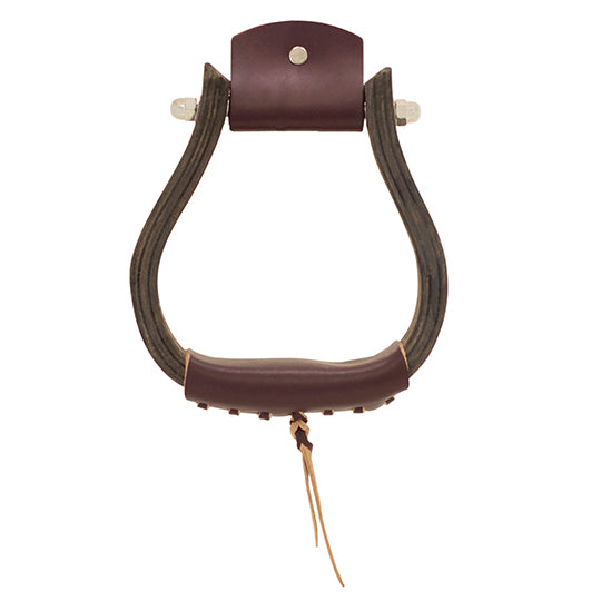 Partrade Open Range 2 1/4" Dark Wood Stirrups