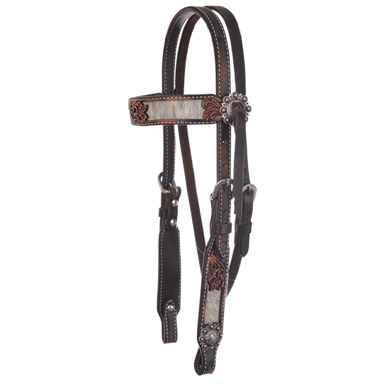 Circle Y Saddlery Pony Cowhide Inlaid Browband Headstall